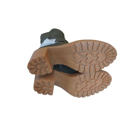 NWOT Wonderly Ash Boots Moss Green Knee High Womens Size 8 Boho Fall Chunky Heel - Picture 7 of 9